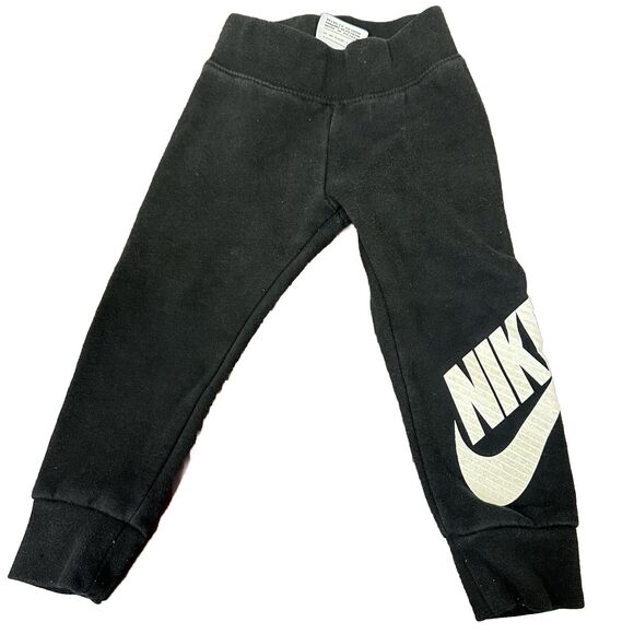 Nike Sweatpants Toddler Size 2T Black Spellout Jogger Activewear - Picture 1 of 5